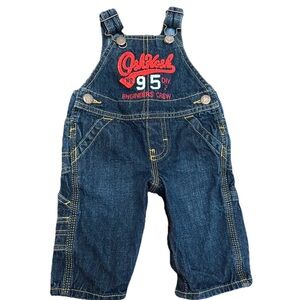 OshKosh B'gosh Dark Blue Kids Overalls with Red Embroidery
